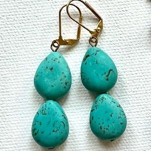 Turquoise Teardrop Earrings plus necklace